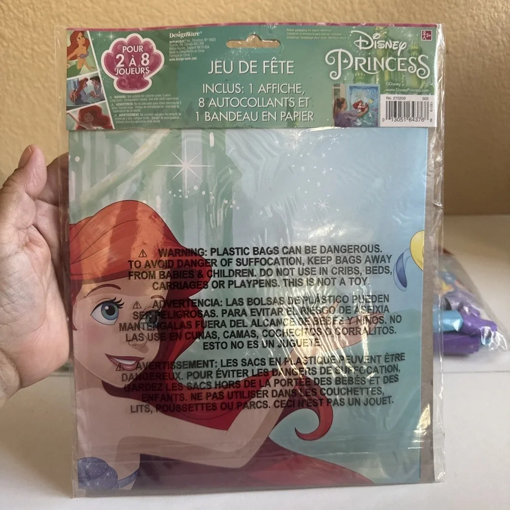 Ariel Little Mermaid B-Day Party game, Blowouts, Hair Ties, Thank You Cards